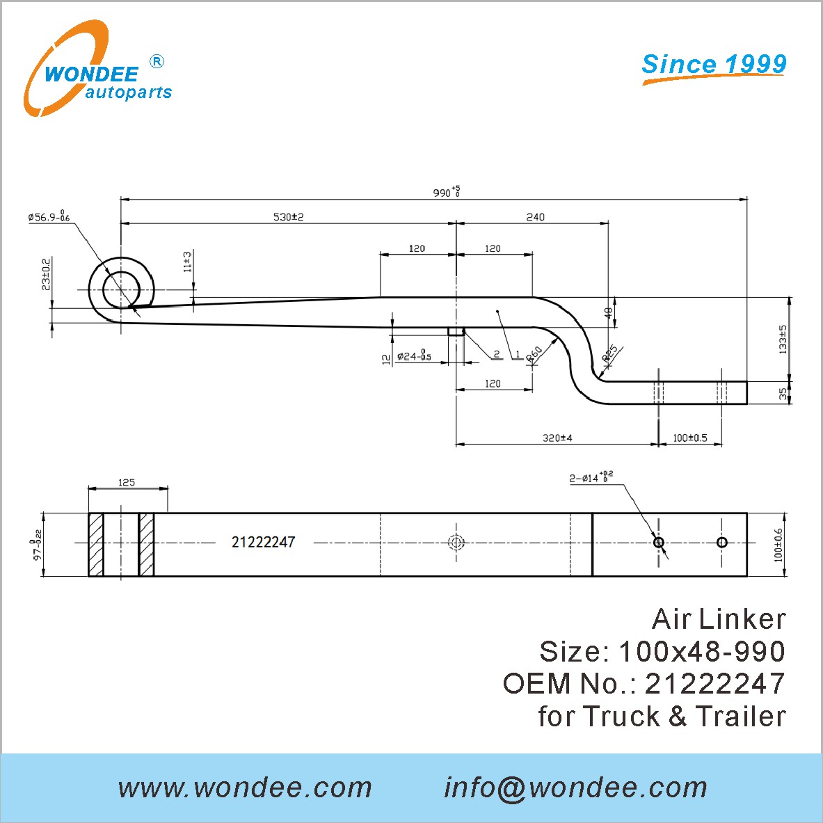 Numéro OEM différent Springs à feuilles Linkers aériens pour les remorques et les camions